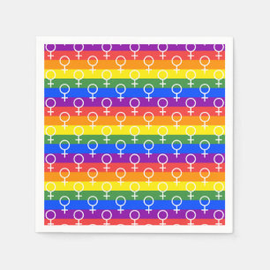 Rainbow-Muster für weibliche Symbole Serviette