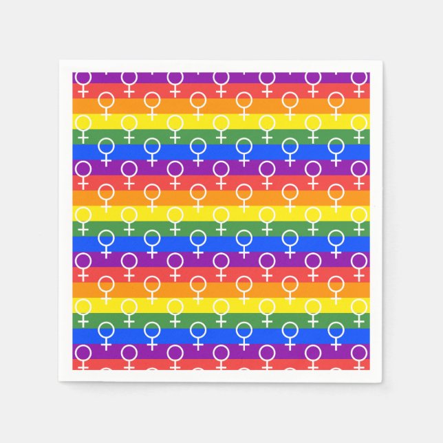 Rainbow-Muster für weibliche Symbole Serviette (Vorderseite)