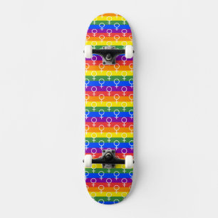 Rainbow-Muster für weibliche Symbole Skateboard