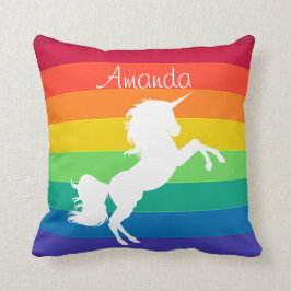 Rainbow Muster White Unicoron Personalisierte Cust Kissen