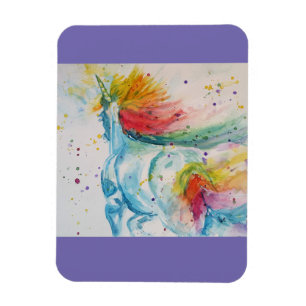 Rainbow My Horse ist ein Einhorn Watercolor Magnet