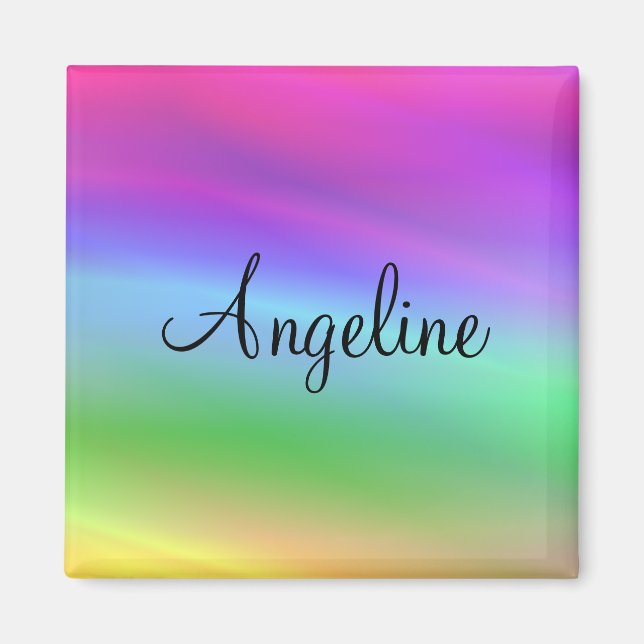 Rainbow Name Magnet (Vorne)