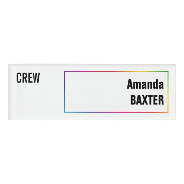 Rainbow-Name-Tag Namenschild (Vorderseite)