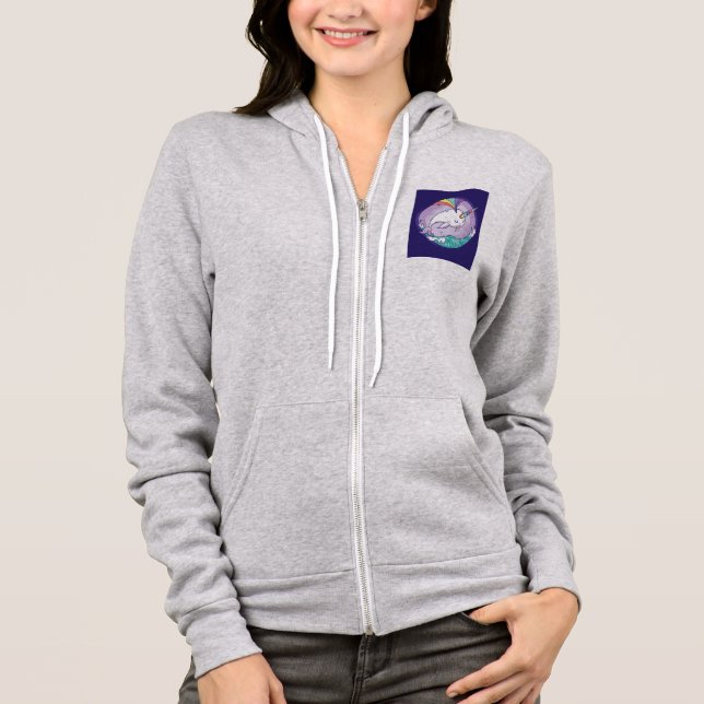 Rainbow Narwhal Hoodie (Vorderseite)