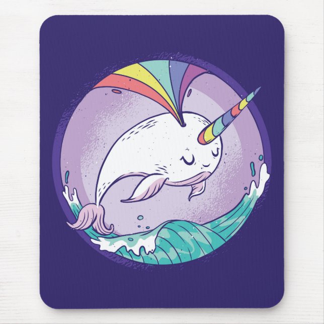 Rainbow Narwhal Mousepad (Vorne)