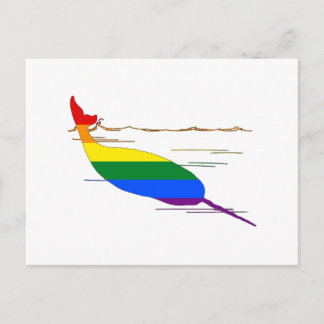 Rainbow Narwhal Postkarte