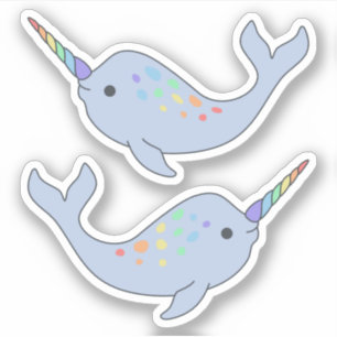Rainbow Narwhal Vinyl Stickers Aufkleber