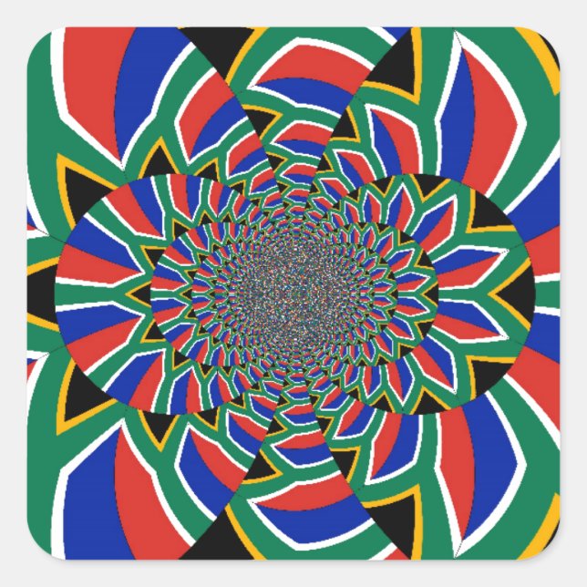 Rainbow Nation: Vibranding South Africa Art Print Quadratischer Aufkleber (Vorderseite)