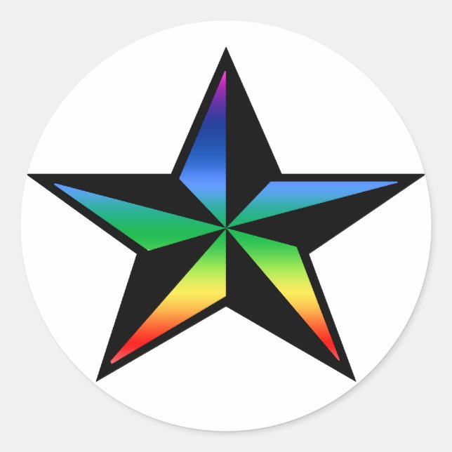 Rainbow Nautic Star Sticker (Vorderseite)