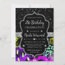 Rainbow Neon Abstrakt Glitzer 21. Geburtstag