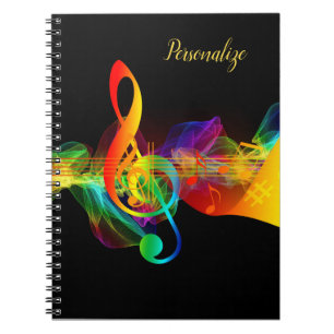 Rainbow Neon Musiknote Journal Spiral Notebook Notizblock