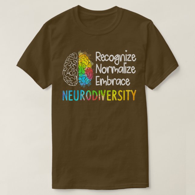 Rainbow Neuroversity Brain Spectrum ADHD Autismus T-Shirt (Design vorne)