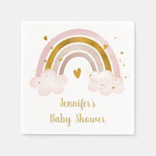 Rainbow Neutral Gold Pastel Baby Dusche Serviette