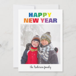 Rainbow New Year Foto - Weihnachtskarte Einladung