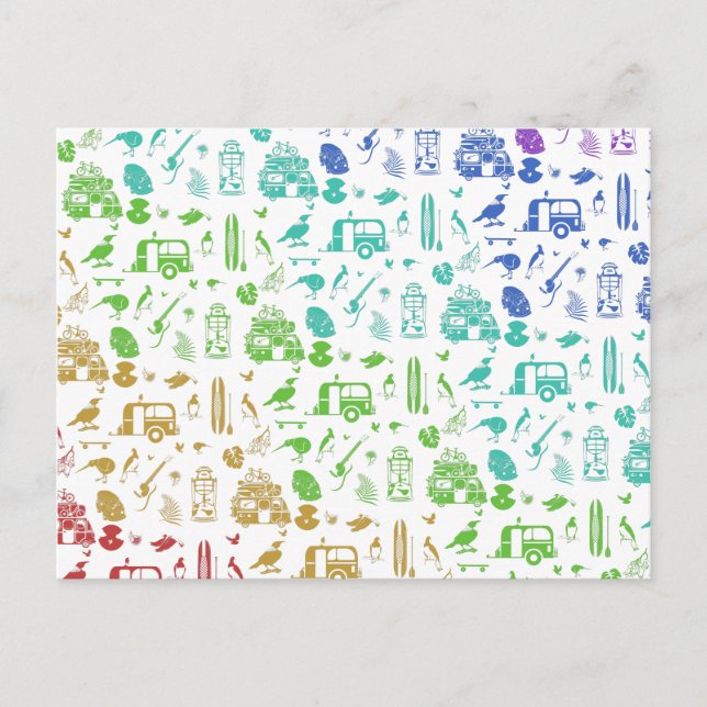 Rainbow New Zealand Pattern Postkarte (Vorderseite)