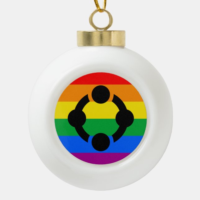 Rainbow Niche Pride Flag Keramik Kugel-Ornament (Vorderseite)