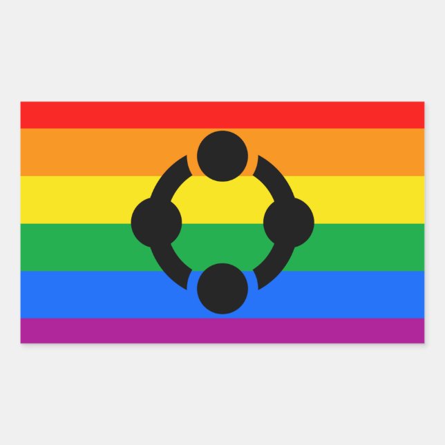 Rainbow Niche Pride Flag Rechteckiger Aufkleber (Vorderseite)