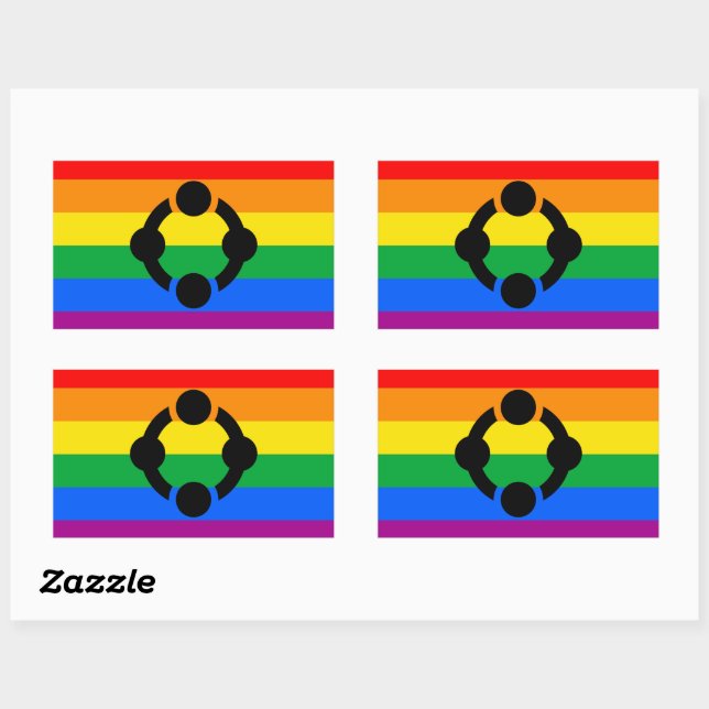 Rainbow Niche Pride Flag Rechteckiger Aufkleber (Blatt)