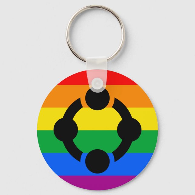 Rainbow Niche Pride Flag Schlüsselanhänger (Vorderseite)