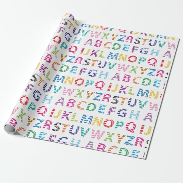 Rainbow Niedlich Alphabet Geschenkpapier (Ungerollt)