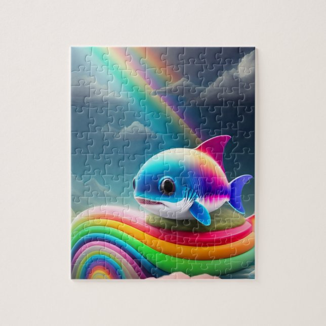 Rainbow Niedlich Baby Shark Puzzle (Vertikal)
