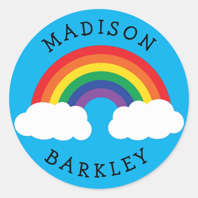 Rainbow Niedlich Kids Umschlag Aufkleber Stickers (Vorderseite)