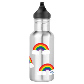 Rainbow Niedlich Kinder Wasser Flasche mit Name Edelstahlflasche