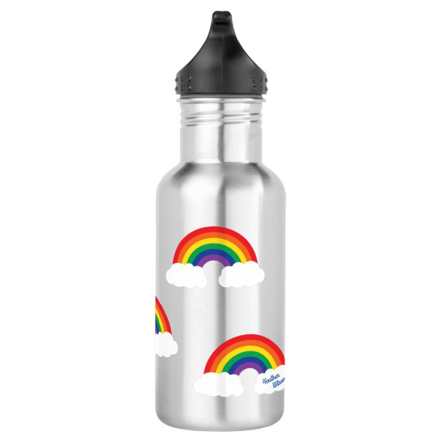 Rainbow Niedlich Kinder Wasser Flasche mit Name Edelstahlflasche (Rechts)