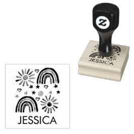 Rainbow Niedlich Sun Kids Moderne Aquarellbilder Gummistempel