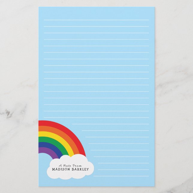 Rainbow Niedliche Kinder Briefpapier (Vorderseite)