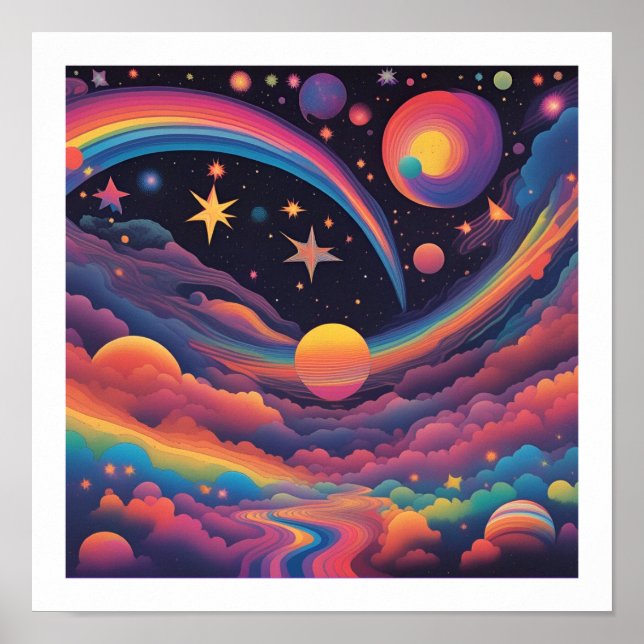 Rainbow Night Sky Poster (Vorne)