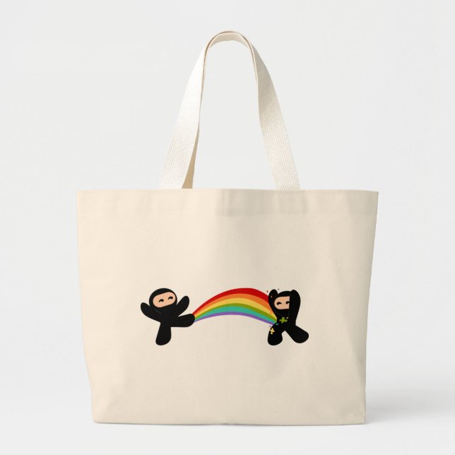 Rainbow Ninja Kick Jumbo Stoffbeutel (Vorne)
