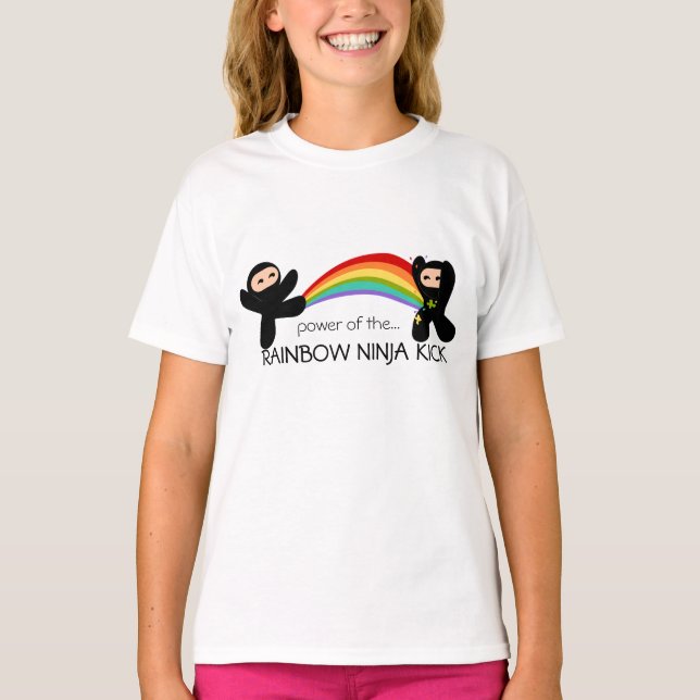 Rainbow Ninja Kick T-Shirt (Vorderseite)
