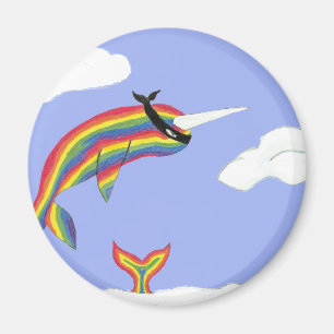 Rainbow Ninja Narwhal, der fliegt Magnet