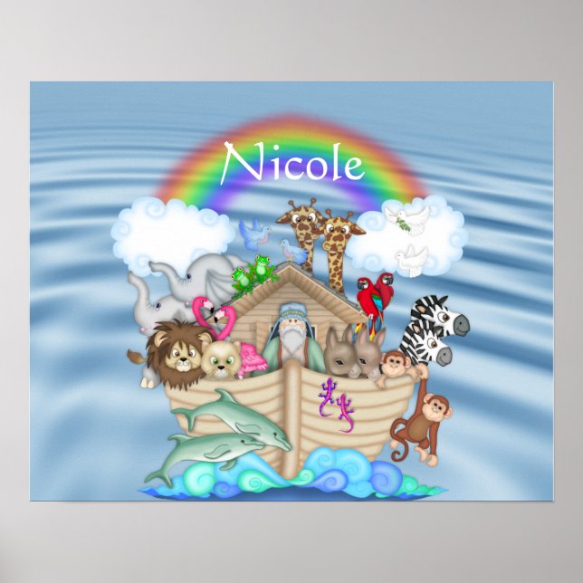 RAINBOW NOAHS ARK KINDERZIMMER DECORATION Poster (Vorne)