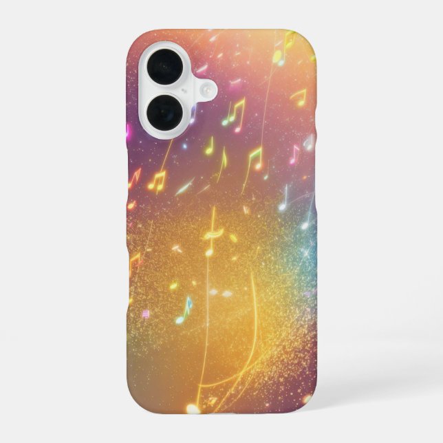Rainbow Note Symphony Phone Case iPhone 16 Hülle (Rückseite)