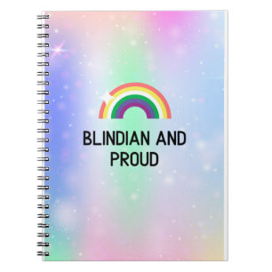 Rainbow-Notebook, Blindian und Stolz Notizblock