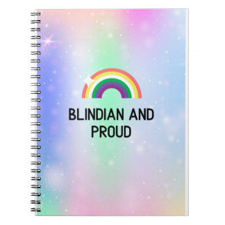 Rainbow-Notebook, blindian und stolz Notizblock