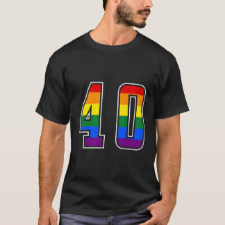 Rainbow Number 40 Team Junior Numbered Uniform T-Shirt