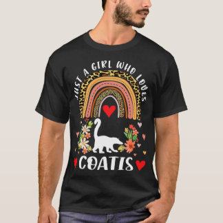 Rainbow Nur Ein Mädchen Das Coatis Mädchen Liebt T-Shirt