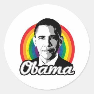 Rainbow Obama - LGBT Politik - Runder Aufkleber