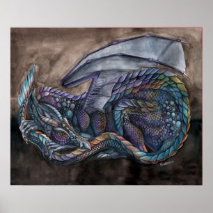 Rainbow Obsidian Dragon von Portia St Luke Poster