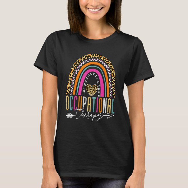 Rainbow Occupational Therapy Leopard OT Therapist  T-Shirt (Vorderseite)
