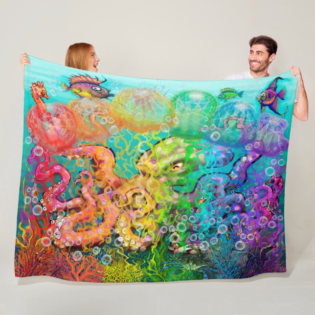 Rainbow Octopus Fleece Blanket (Beispiel)