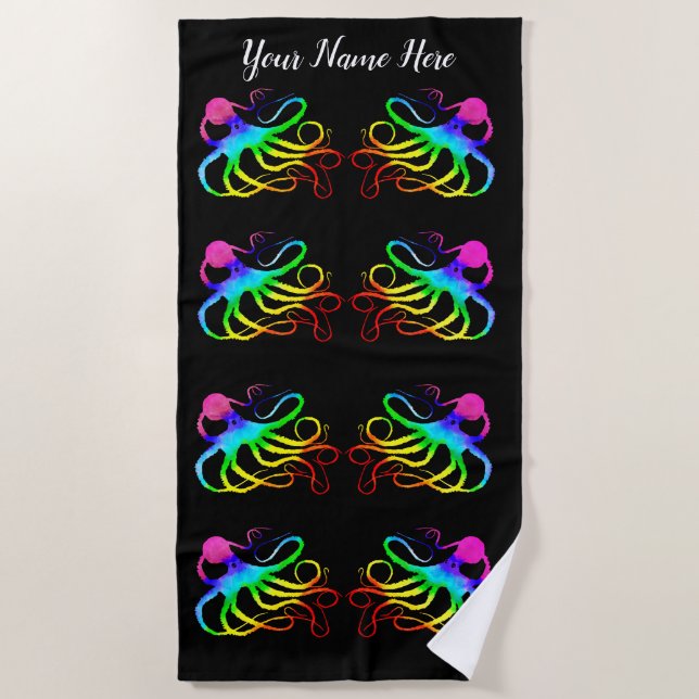 Rainbow Octopus - Strandtuch (Vorderseite)