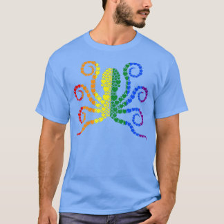 Rainbow Octous Heart LGBT-Q Süße Tier Gay Pride T-Shirt