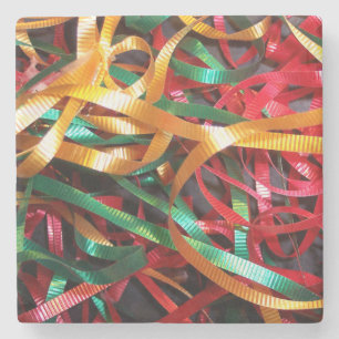 Rainbow of Christmas Ribbons Modern Steinuntersetzer