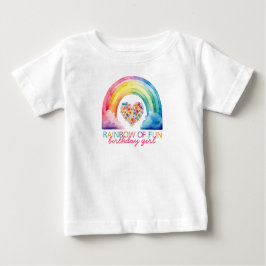 Rainbow of Fun Birthday Girl Baby T - Shirt