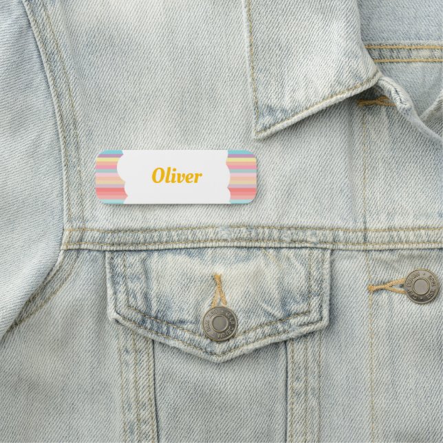 Rainbow of Fun Birthday Party Theme Guest T - Shir Namensschild (Beispiel)