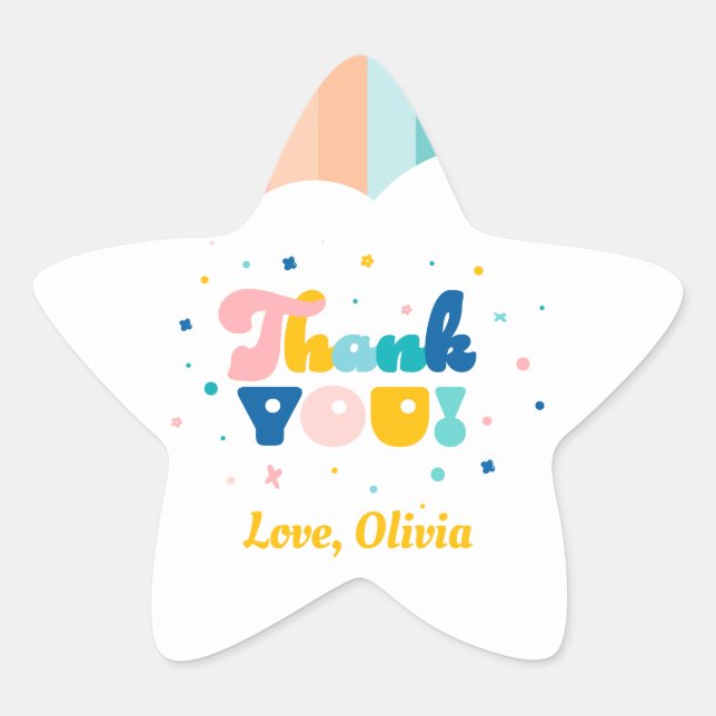 Rainbow of Fun Birthday Party Theme Sticker (Vorderseite)